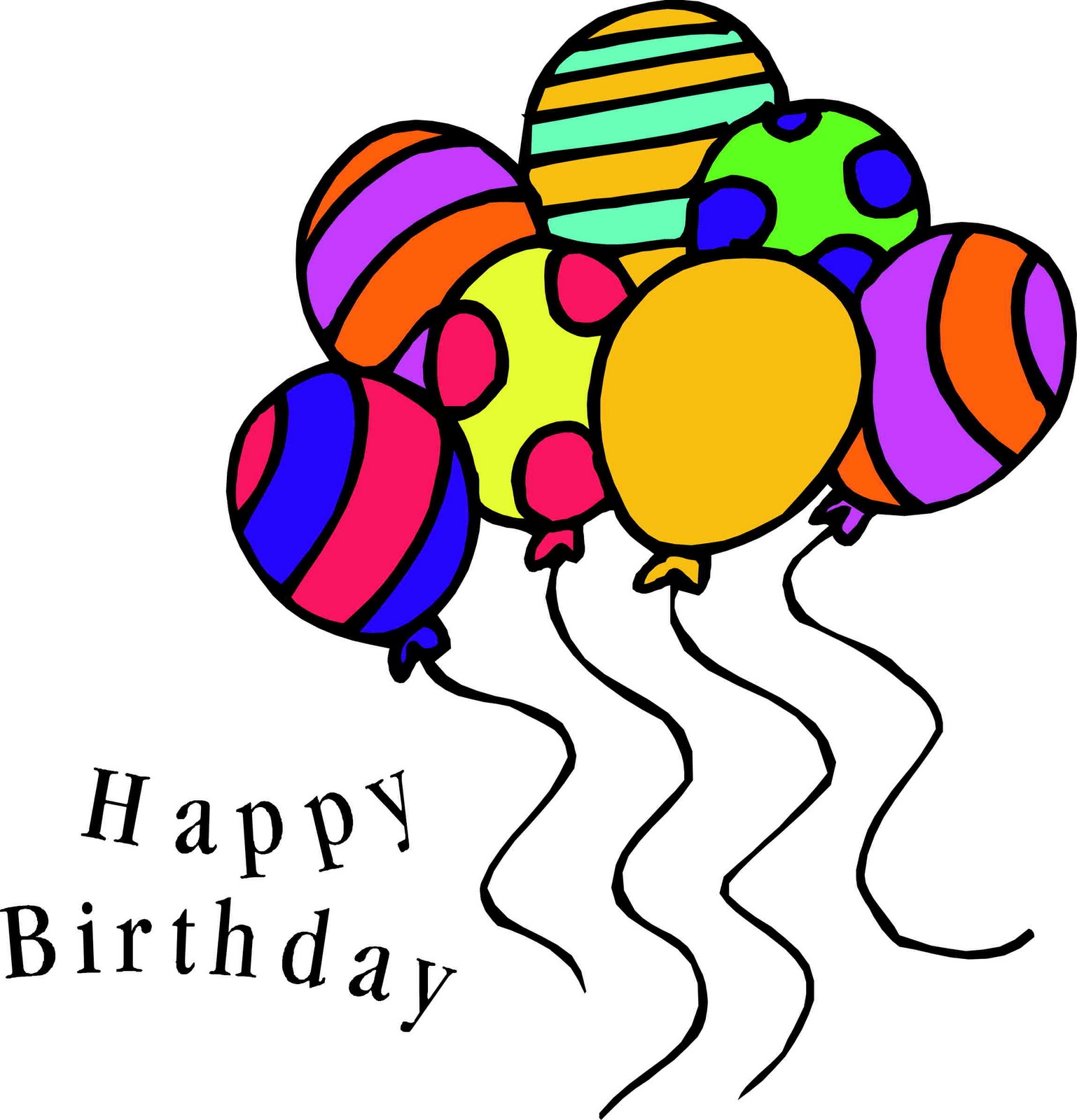 Happy Birthday Balloons Clipart