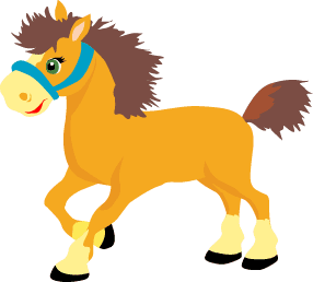 Cute baby horse clipart