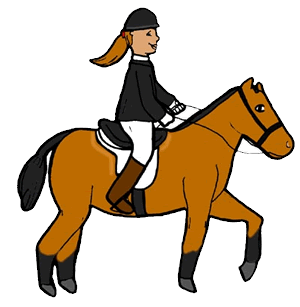 Person riding horse clipart