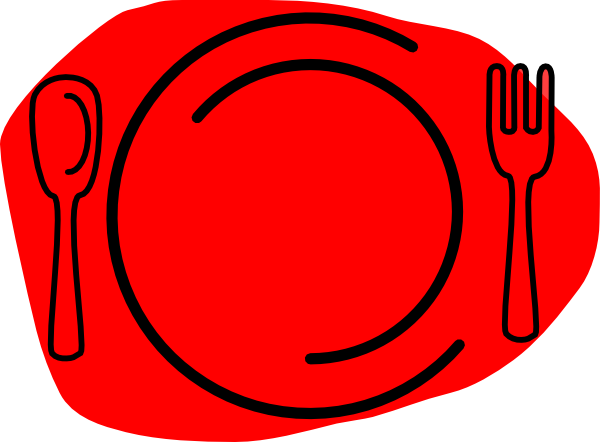 Red Plate Knife Clip Art - vector clip art online ...