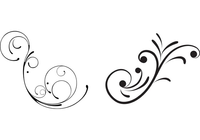 Free Swirly Floral Scrolls Vectors - Download Free Vector Art ...