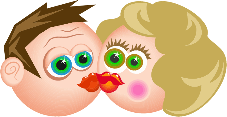 Clipart - Kissing Cartoon Couple