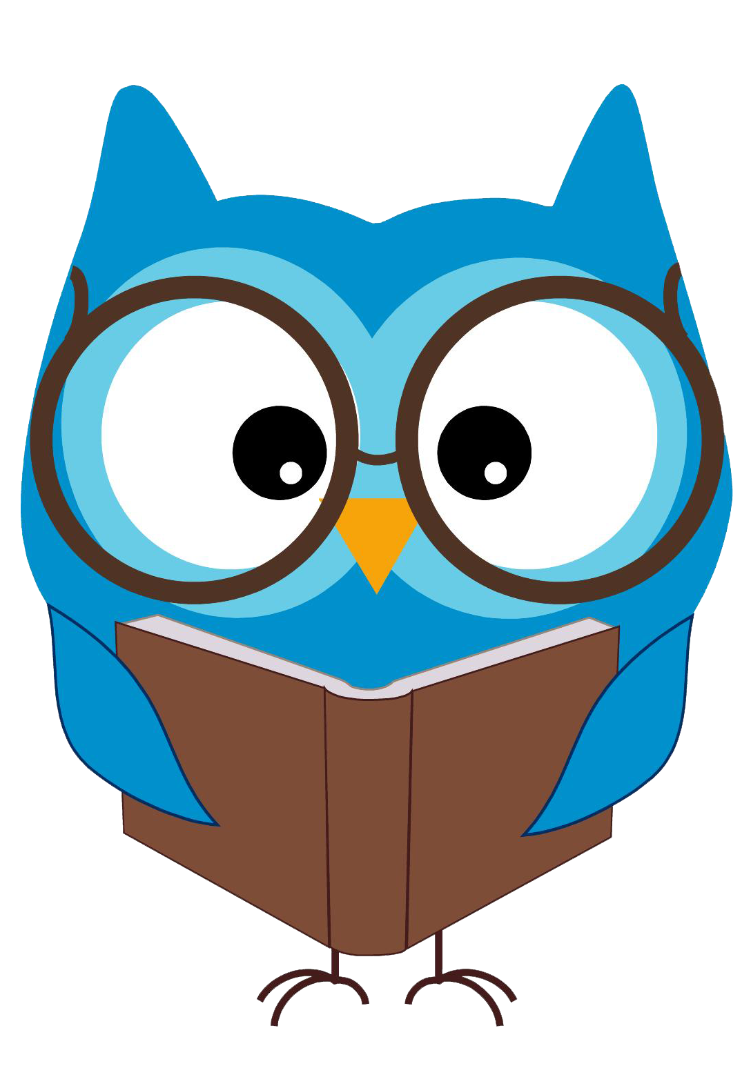 Owl reading clipart