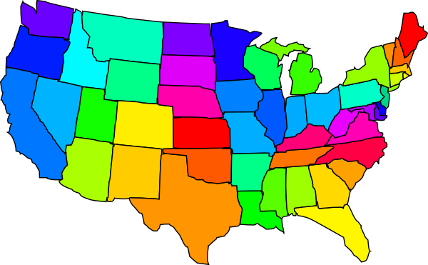 Map of united states clipart