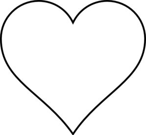 Black and white heart shape clipart