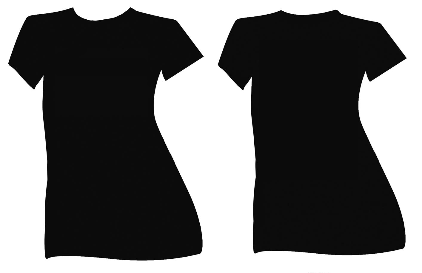 Female with blank white t shirt, front and back | Pictureicon