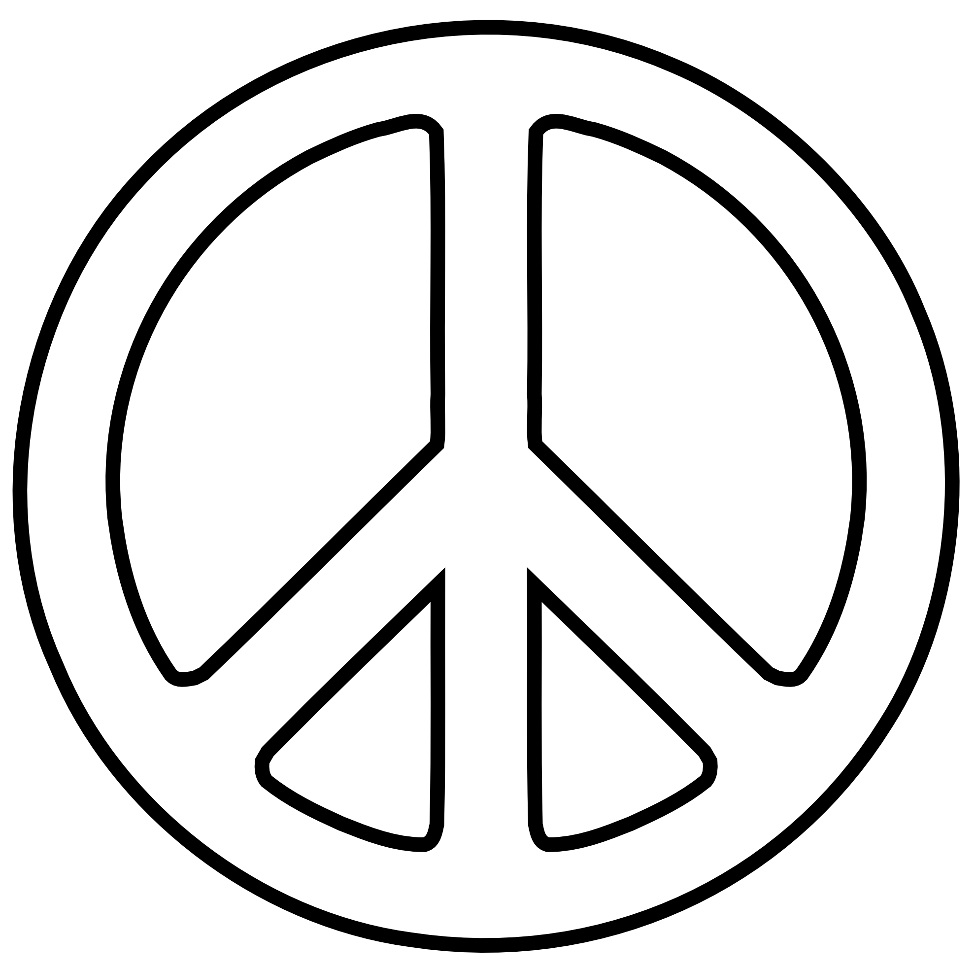 clipartist.net » Clip Art » peace sign 24 black white line art ...