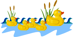 Rubber Duck Family Swimming Clip Art - vector clip ...