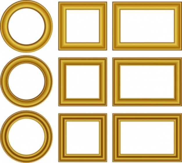 Gold Frames Set clip art | Download free Vector