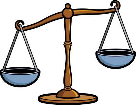 Stock Illustration - Scales of justice, close-up