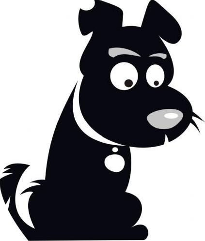 Black And White Cartoon Dog