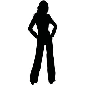 Silhouette of a girl clipart