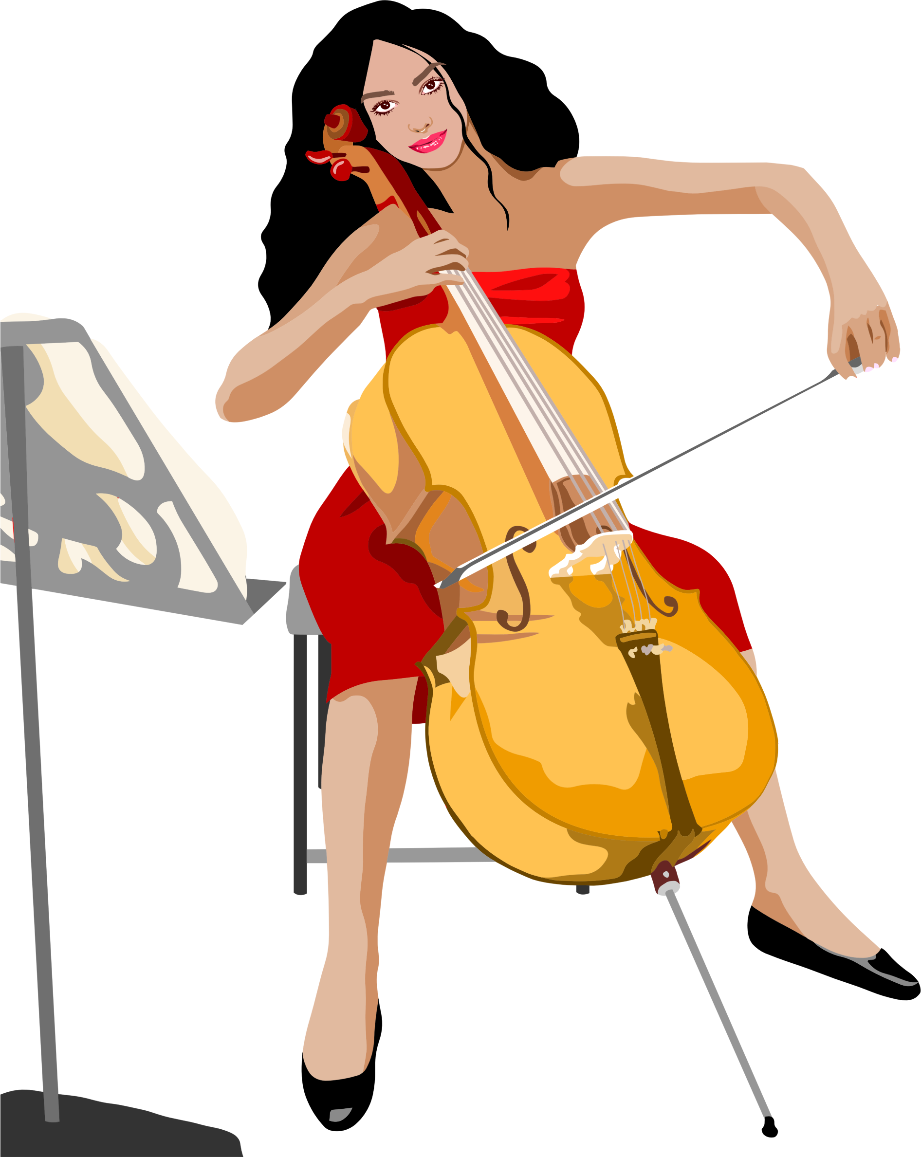 Clipart - Female Cello Player