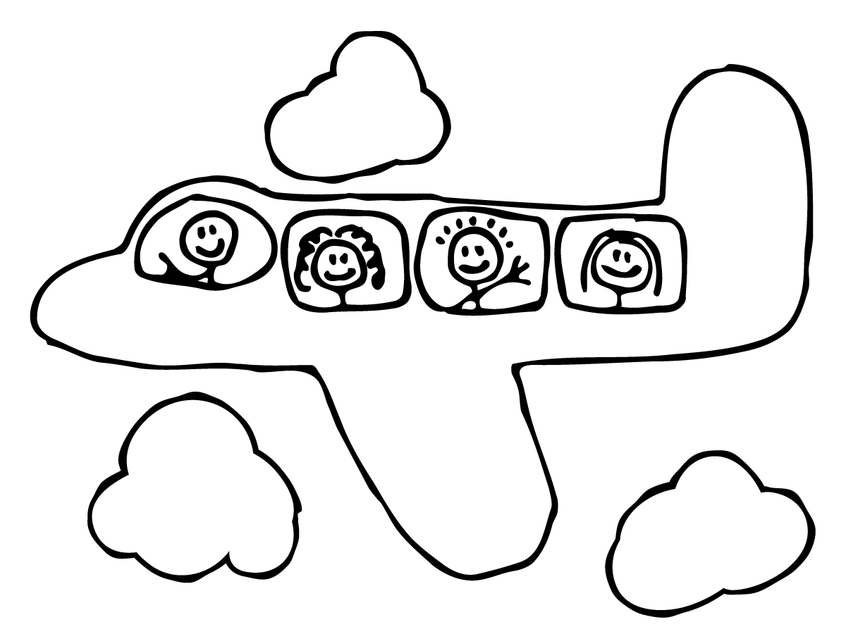 Image of Airplane Clipart Black and White #10604, Plane From Top ...