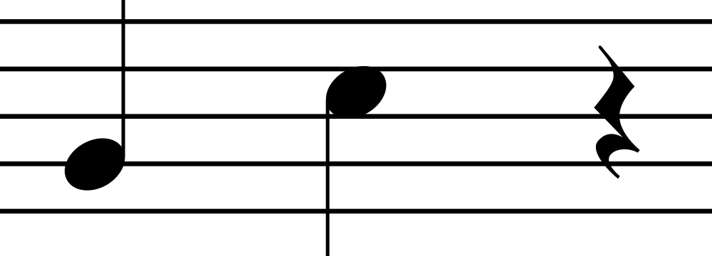 File:Quarter notes and rest.svg