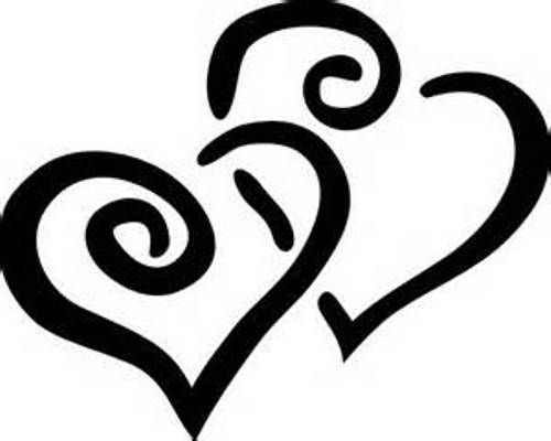 Hearts clipart black and white