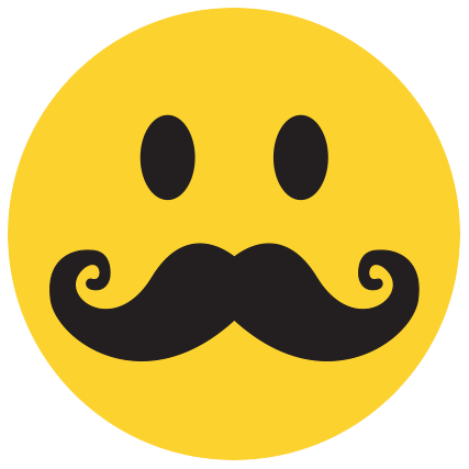 moustache Smiley Badge - Patrick Australia