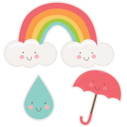 Happy Spring Set SVG cutting files rainbow svg cut file raindrop ...