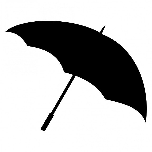 Silhouette of an umbrella clipart