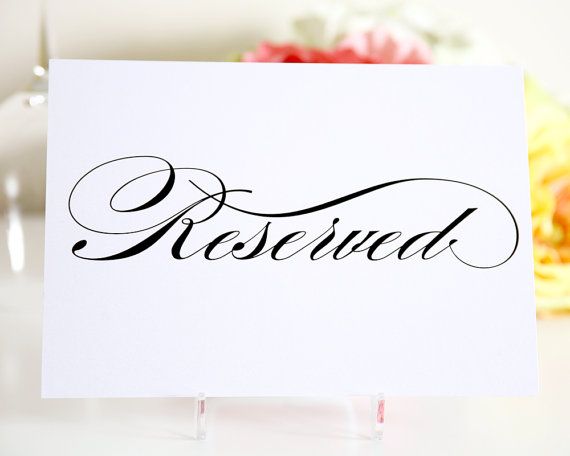 Reserved Seating Wedding | Reserved ...