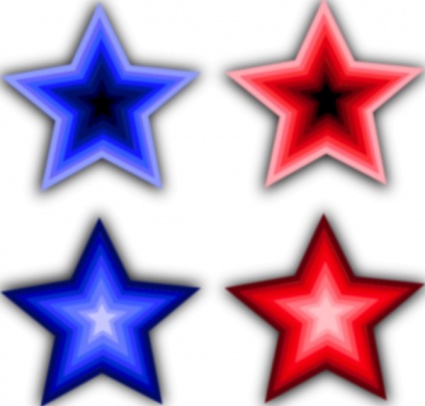 Red and blue star clipart