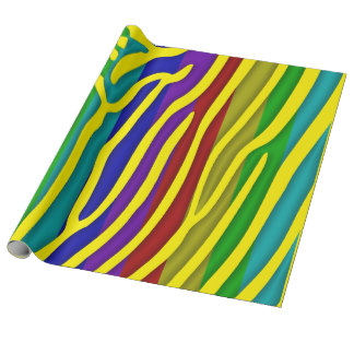 Rainbow Zebra Wrapping Paper | Zazzle