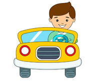 Man driving car clipart