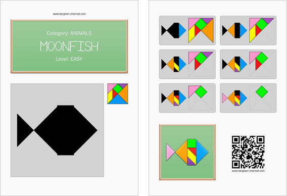 Tangram Fish - Printable tangram worksheet #66 - Providing ...