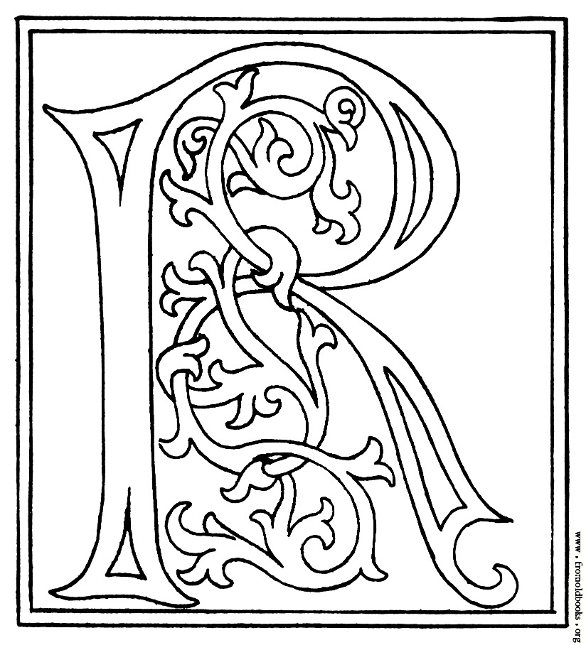 clipart: initial letter R from late 15th century printed book ...