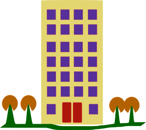 Building With Trees clip art Free Vector