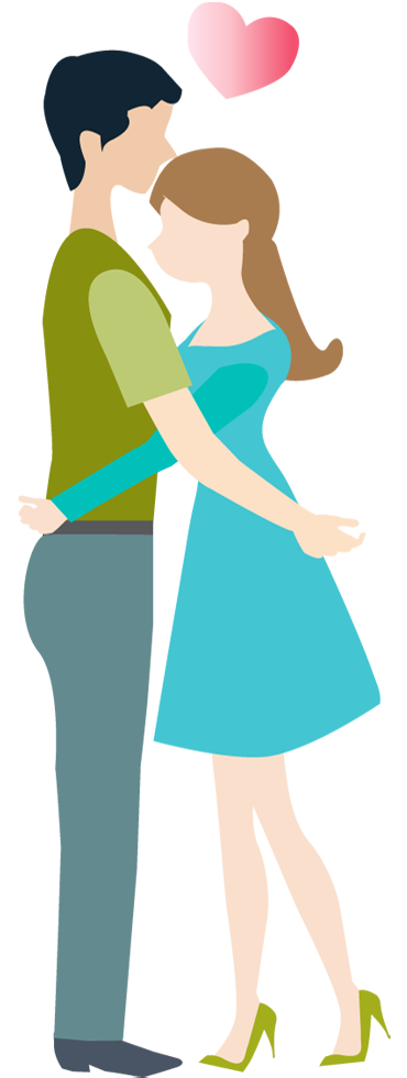 Cartoon loving couple hug | 1designshop