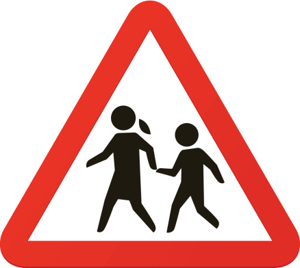 Silhouette Of Children School Crossing Traffic Sign Clip Art ...