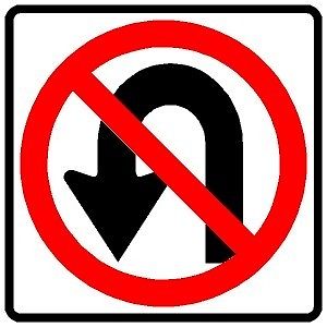 REAL 24&#034; NO U TURN SYMBOL ROAD STREET TRAFFIC SIGN | eBay