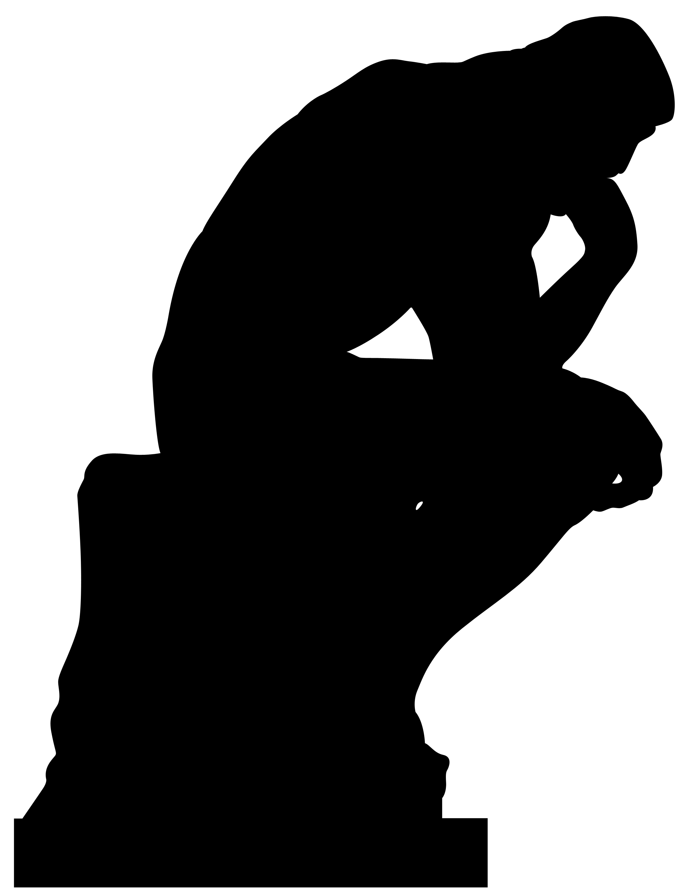 the thinker statue clipart