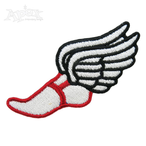 Track Winged Foot Embroidery Design