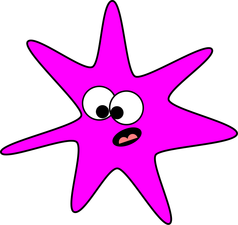 White star shape clipart with purple and pink