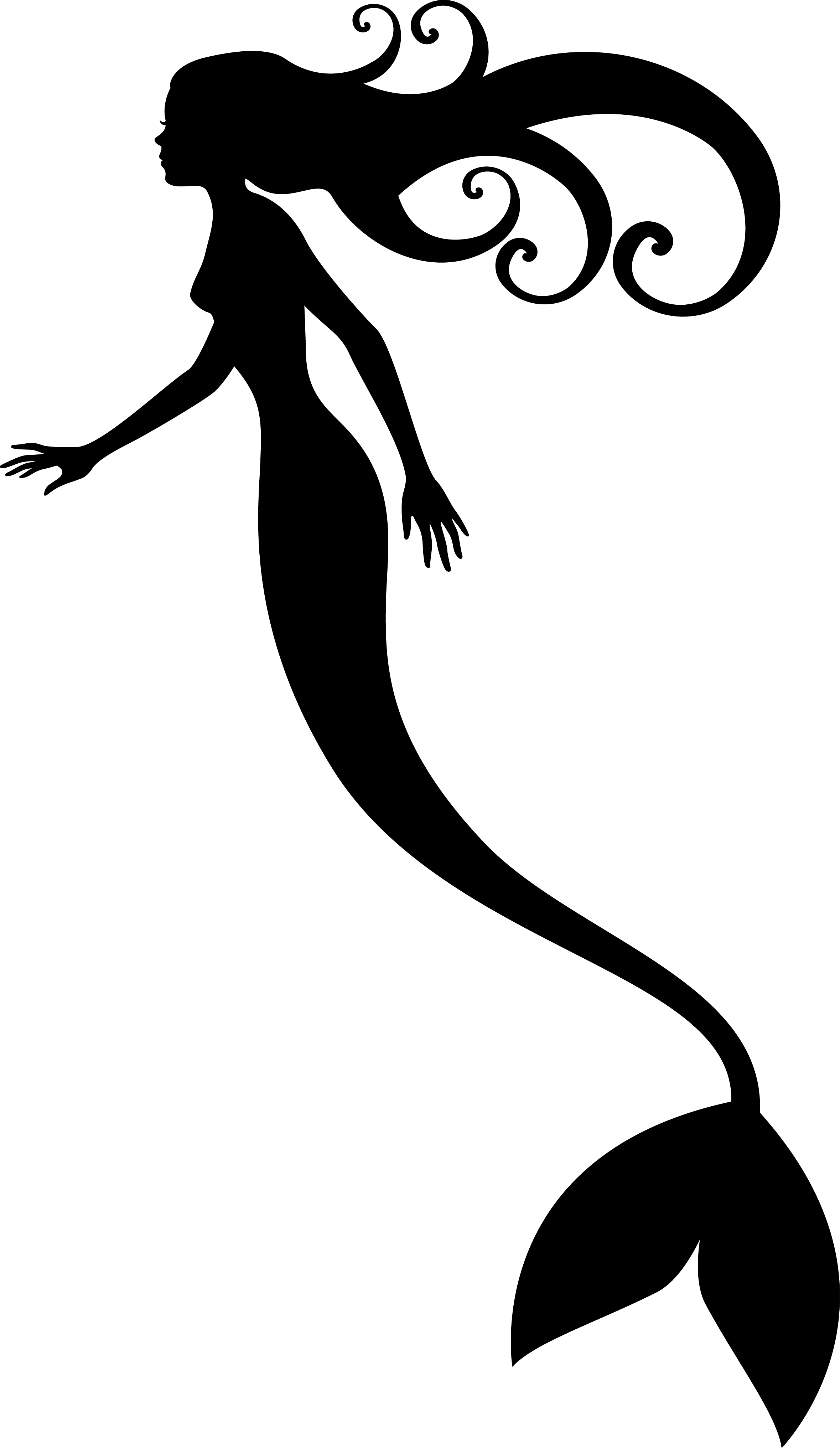 Mermaid clipart black and white outline birthday