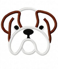 Bulldog Applique Design [10309] - $2.95 : Zoeys Designs ...