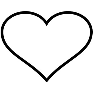 Black outline heart clipart