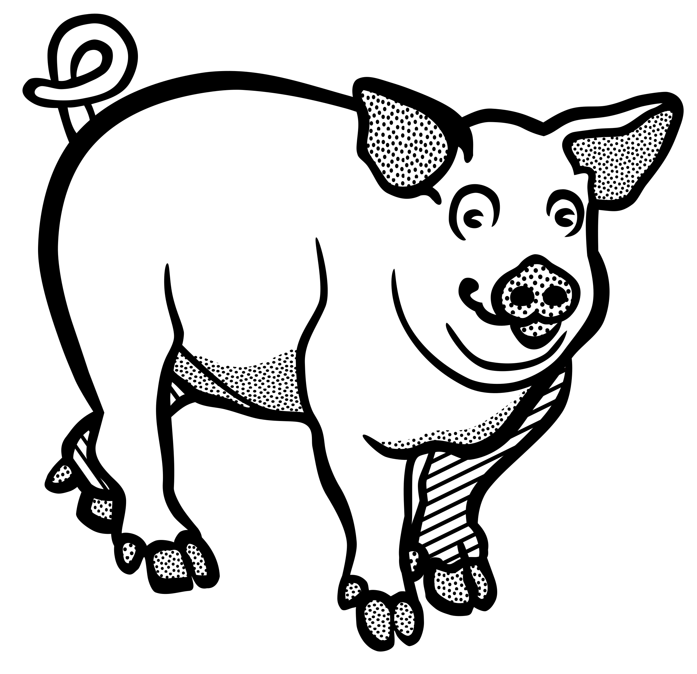 Clipart - pig - lineart