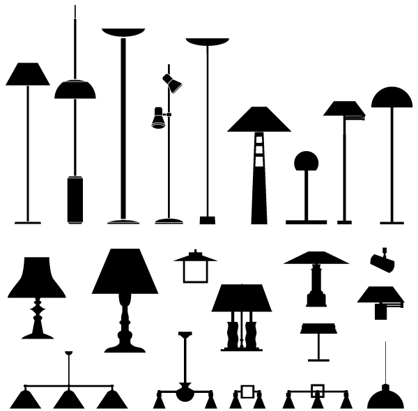 Lamps Vector Silhouettes Free Pack | Download Free Vector Art ...