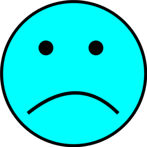 Pink color sad face clipart