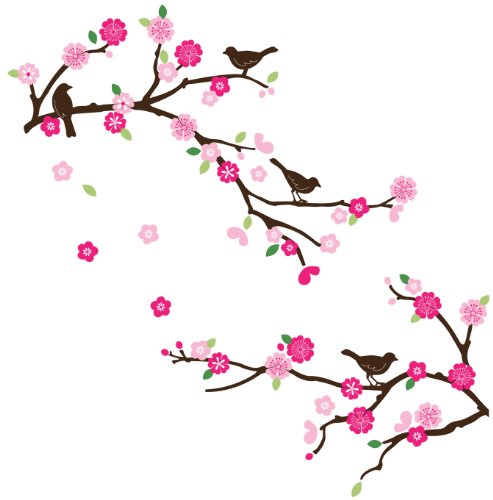 CherryCreek Decals Cherry Blossom & Birds Decorative Nursery/Room ...