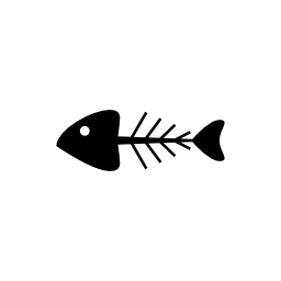 Fish bone silhouette vector icon | Free Animals icons