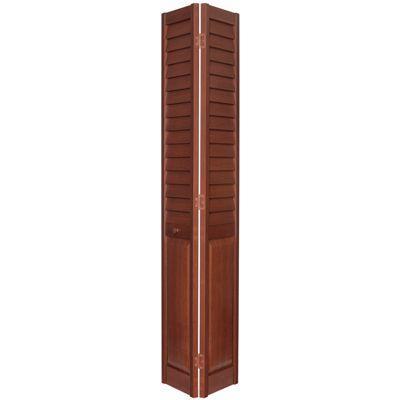 Wood Classics 3 in. Louver/Panel Cherry Composite Interior Bifold ...