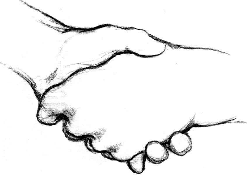 Black And White Hands Shaking - ClipArt Best