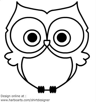 Black And White Cartoon Owls