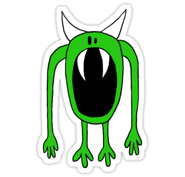 Big Mouth Green Monster " Stickers by runninragged | Redbubble