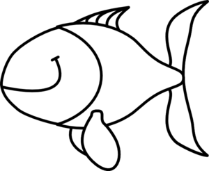 Cod Fish Black And White Clipart