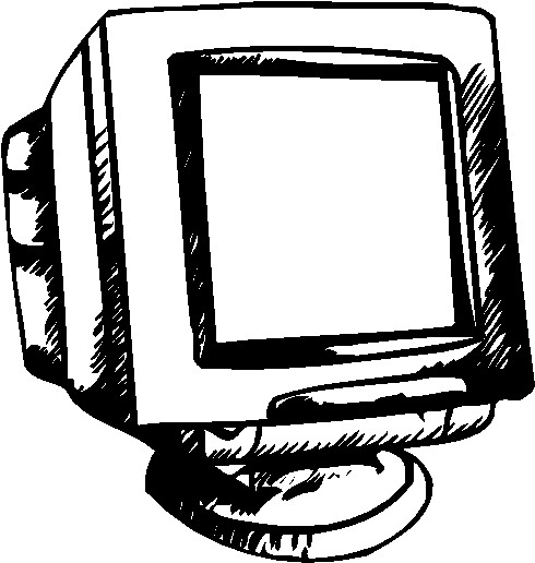 Image of Computer Clipart Black and White #9434, Computer Clip Art ...